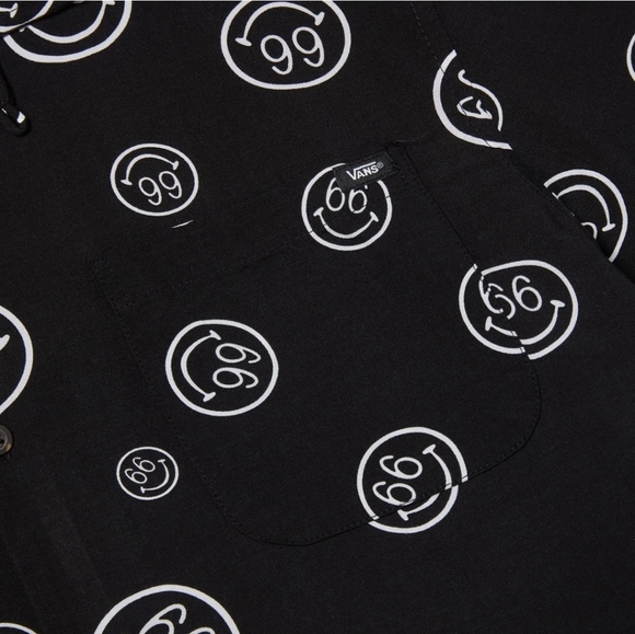 Vans Wilde Short Sleeve black Button-Up Shirt mens size Large - Picture 7 of 12